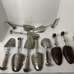 Adjustable (1 Set)Wood Shoe Tree Stretcher & Metal Ekco Lot Vintage Shoes 4 Sets